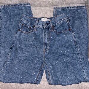 Abercrombie And Fitch High Rise Loose Sparkly Jeans